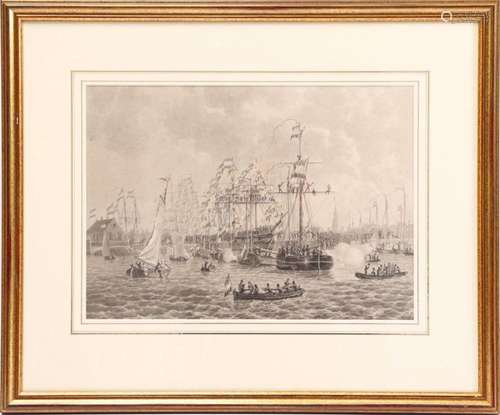 STEEL ENGRAVING PRESUMABLY DEPICTING THE OPENING OF THE ORAN...