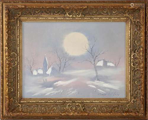 UNCLEARLY SIGNED, WINTER LANDSCAPE IN FAIRYTALE ATMOSPHERES