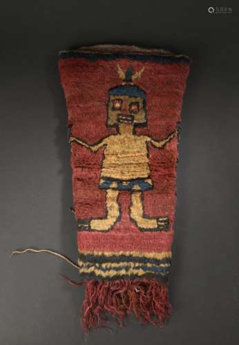 Petit sac décoré d'un personnage stylisé
Culture Huari, ...
