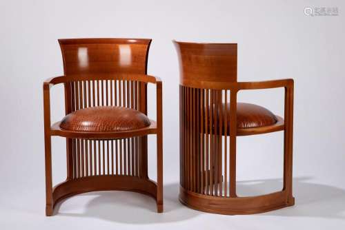 Lloyd Wright, Frank - Six armchairs model Barrel