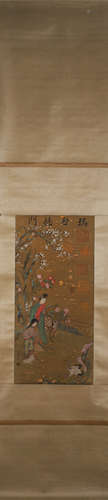 A Chinese figure painting, Chouying mark