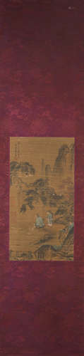 A Chinese landscape painting, Liu Songnian mark