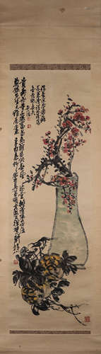 A Chinese plum blossom painting, Wu Changshuo mark