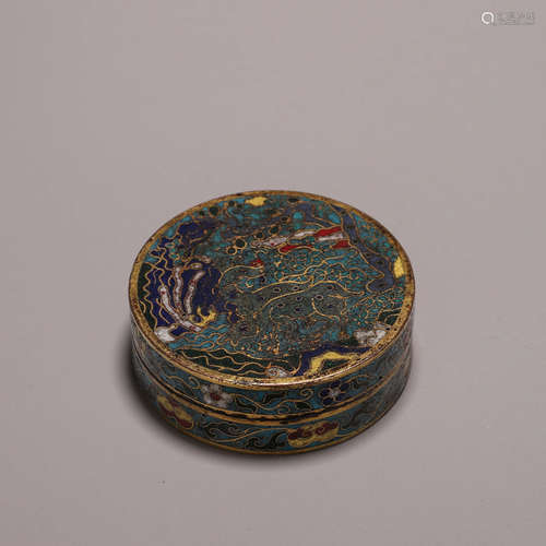 A beast patterned cloisonne box