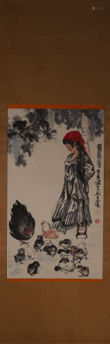 A Chinese figure painting, Huangzhou mark