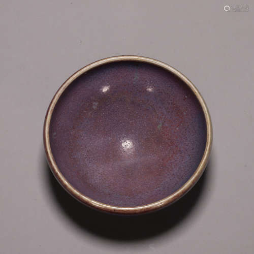 A Jun kiln glazed red spotted porcelain bowl