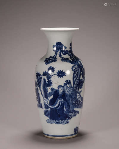 A blue and white figure porcelain vase