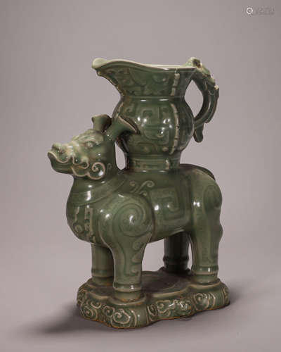 A Longquan kiln porcelain camel shaped zun