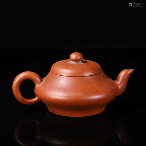 A zisha ceramic flat pot