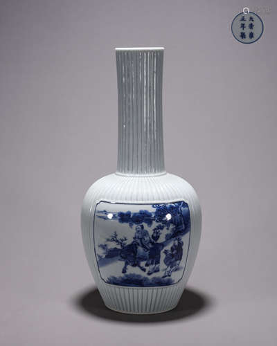 A blue and white figure porcelain vase