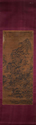 A Chinese landscape painting, Wangmeng mark