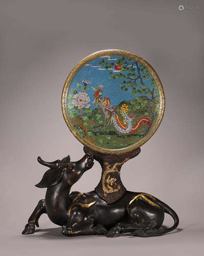 A gilding cloisonne screen