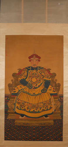 A Chinese figure painting, Lang Shining mark