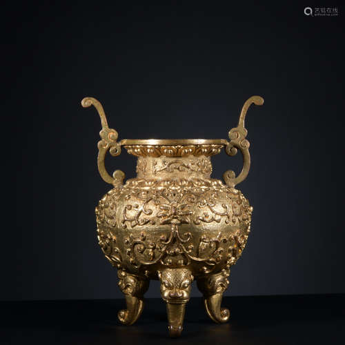 A gilt-bronze censer