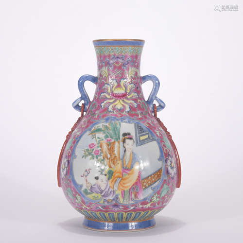 A famille-rose 'figure' vase