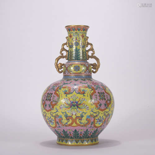 A famille-rose 'floral' vase