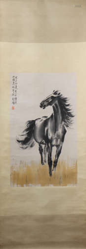 A Xu beihong's horse painting