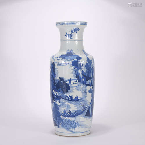 A blue and white 'landscape' vase