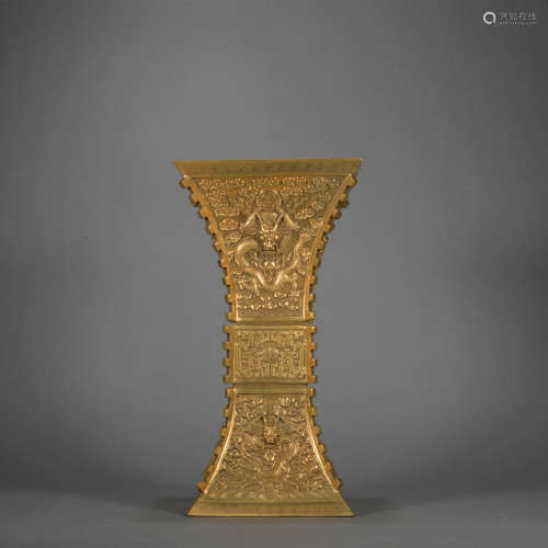 A gilt-bronze vase