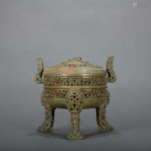 A bronze censer