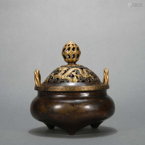 A bronze censer