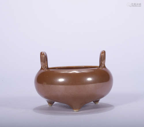 A bean-sauce-coloured glaze censer