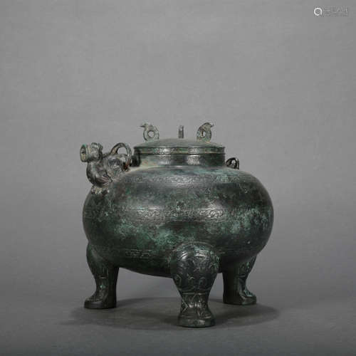 A bronze censer