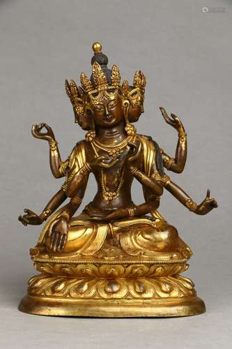 Gilt Copper Avalokitesvara