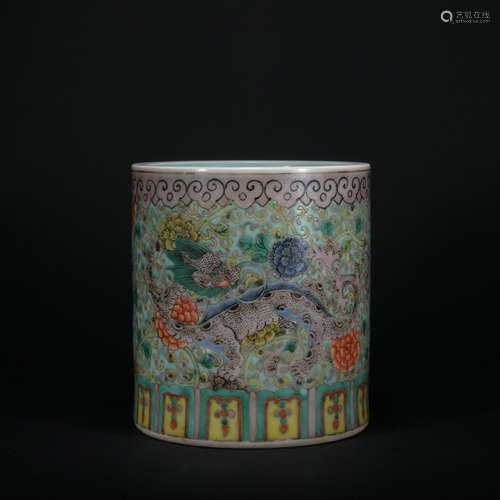 Chinese Multicolored Brush Pot