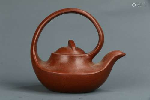 Chinese Loop-handled Zisha Teapot