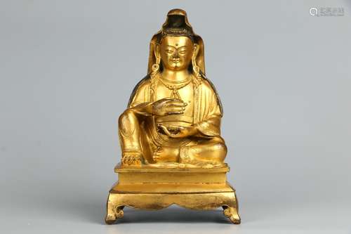 Gilt Copper Seated Avalokitesvara