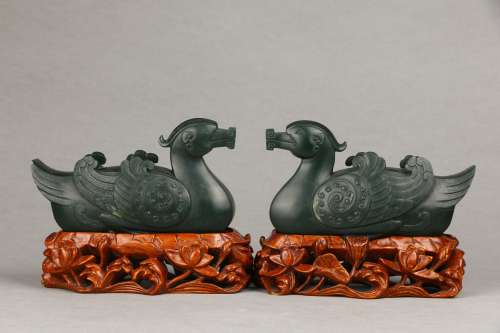 A Pair of Jasper Duck Ornaments