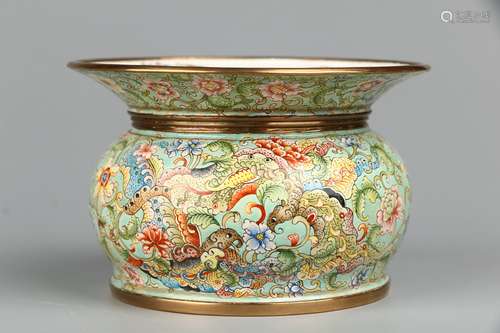 Copper Bodied Enamel Refuse Vessel