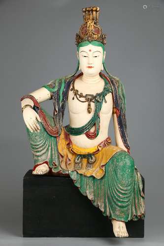 Painted Wood Avalokitesvara Ornament