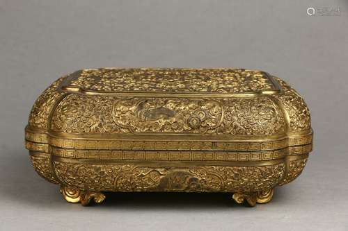 Gilt Copper Lidded Box