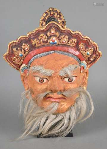 Masque, Népal
Papier mâché, pigments, crin
H