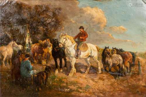 Henry SCHOUTEN (1857/64-1927) 'The Rider' a painting...
