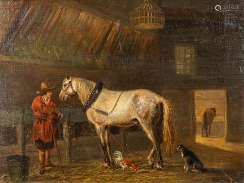 Wouterus I VERSCHUUR (1812-1874) a painting 'Horse in th...