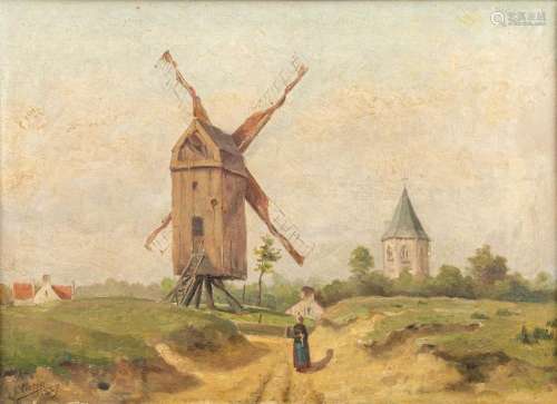 Emmanuel VIERIN (1869-1954) 'Landscape with a windmill&#...
