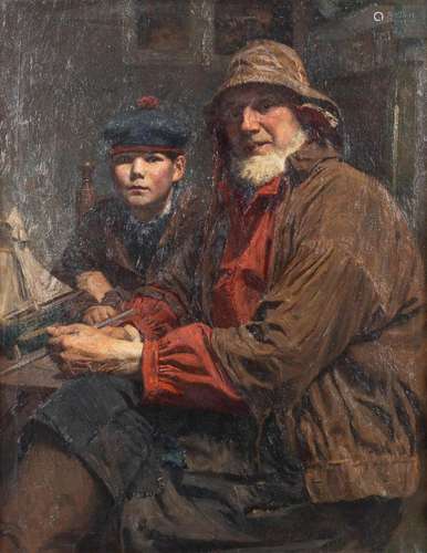 Aloïs BOUDRY (1851-1938) 'Grandfather and grandson' ...