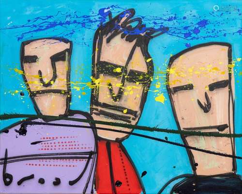 Herman BROOD (1946-2001) 'Friends' acrylic on canvas...