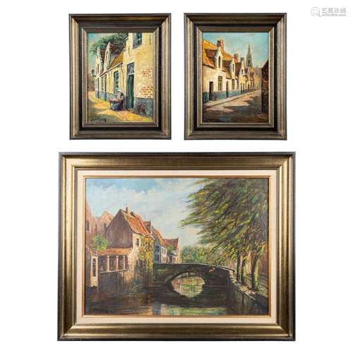 J. DEVULDER (XX) 'Bruges' a collection of 3 painting...