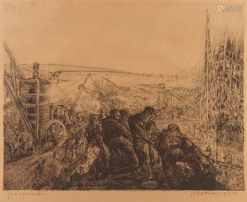 Jacques BOONEN (1911-1968) 'Graafwerken' an etching,...