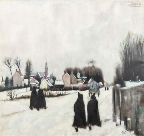 Jacques LE MAIR (1905-1990) 'Winter te Sint-Michiels'...