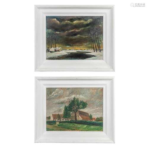 Lucien VAN DEN DRIESSCHE (1926-1991) '2 landscapes' ...