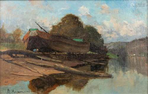 Maurice HAGEMANS (1852-1917) 'The Dry Dock' a painti...