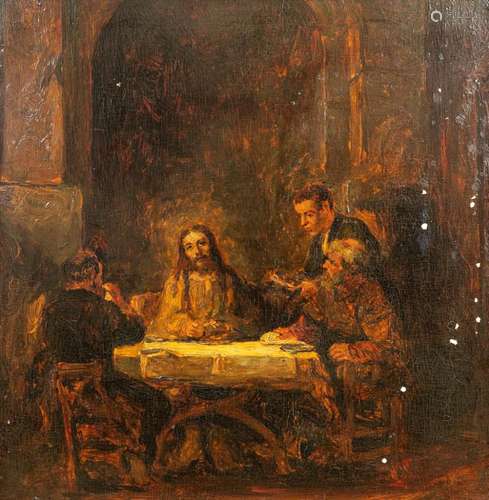 No signature found, 'Jesus Christ seated at a table'...