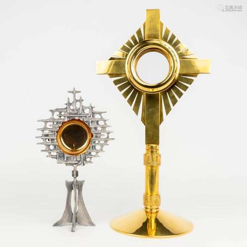 A collection of 2 mid-century monstrances, of which one is m...