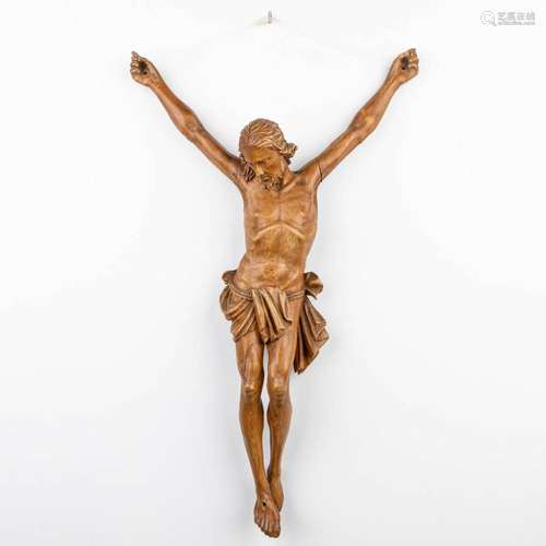 An antique and large wood sculptured Corpus Christi, around ...