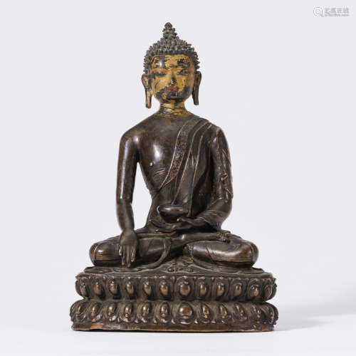 十七世紀 西藏風格銅藥師佛
